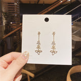 Silver Needle Zircon Wild Tassel Flower Earrings – Everyday Gifts — 2