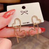 Zircon Love Heart Hanging Heart-shaped Earrings Women – Gifts for Her — 3