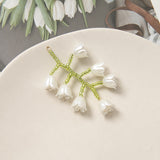 Beaded Bell Orchid Earrings Hand Woven – Stylish Gifts — 2