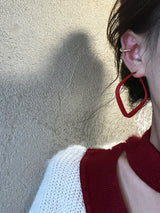 Simple Red Square Earrings Senior Atmospheric Earrings – Gifts for Her — 2