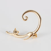 Single Piece Punk Style Cat Post Earring with Ear Cuff – Stylish Gifts — 5