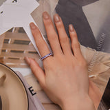 Geometric Sterling Silver S925 Refined Zircon Ring – Meaningful Gifts — 15