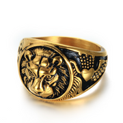 Tiger head lion vintage stainless steel ring – Holiday Gift Ideas — 6