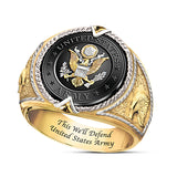 Badge Slogan This We'll Defend Men's Two-tone Ring – Gifts for Him — 1