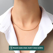Female Titanium Steel Plated 18K Clavicle Chain – Jewelry Gift Ideas — 17
