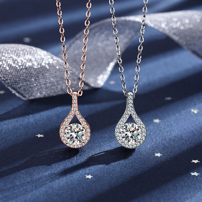 Necklace S925 Silver Moissanite Six-claw Water – Jewelry Gift Ideas — 1