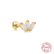 Sterling Silver Opal And Diamond Pierced Threaded Ear – Stylish Gifts — 10