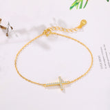 Women's Fashion S925 Silver Cross Simple Slim Bracelet – Stylish Gifts — 1