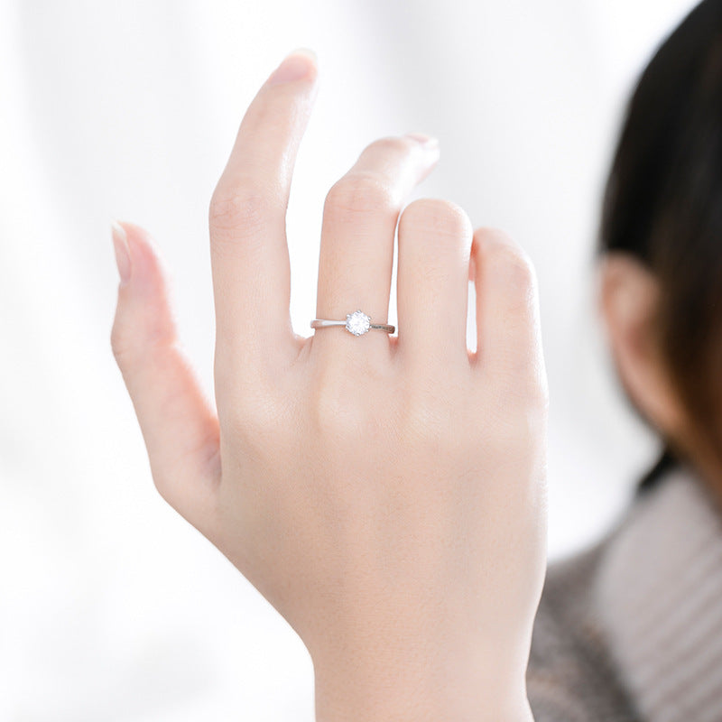 Women's Sterling Silver Ring Gift Moissanite – Gifts for Her — 1