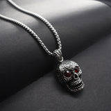 Vintage Fashion Trend Red Diamond Skull Necklace – Jewelry Gift Ideas — 3