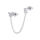 Women's Zircon Butterfly Alphabet One Piece Stud – Gifts for Her — 4