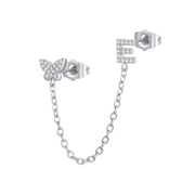 Women's Zircon Butterfly Alphabet One Piece Stud – Gifts for Her — 4