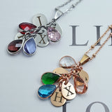 Water Drop Birthstone Gemstone Necklace Three – Jewelry Gift Ideas — 6