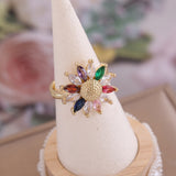 Colored Zircon Sunflower Ring Female – Gifts for Her — 4
