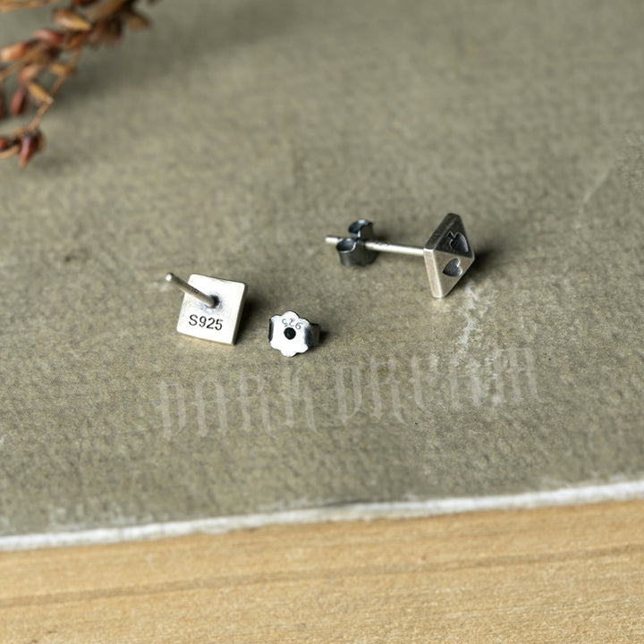 3D Sterling Silver Vintage Stud Earrings – Practical Gifts — 1