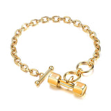 Hip Hop Cuban Titanium Steel Dumbbell Bracelet Fitness – Fitness Gifts — 5