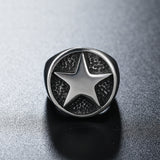 Men's Vintage Five-Pointed Star Titanium Steel Ring – Gifts for Him — 1