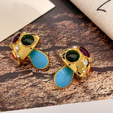 Women Girl Vintage Blue Crystal Earrings – Gifts for Her — 6