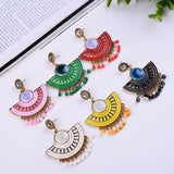Bohemian Fan Earrings Rice Bead Earrings Ice Split – Thoughtful Gifts — 4