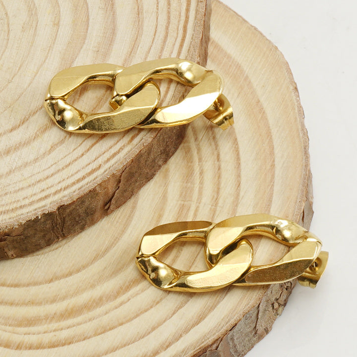 Irregular Plating 18K Gold Titanium Steel Earrings – Meaningful Gifts — 1