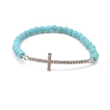 Vintage Beaded Cross Bracelet With Diamond Accessories – Stylish Gifts — 1