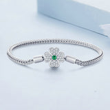 Green Zircon Lucky Four Leaf Grass Basic Bracelet – Jewelry Gift Ideas — 4