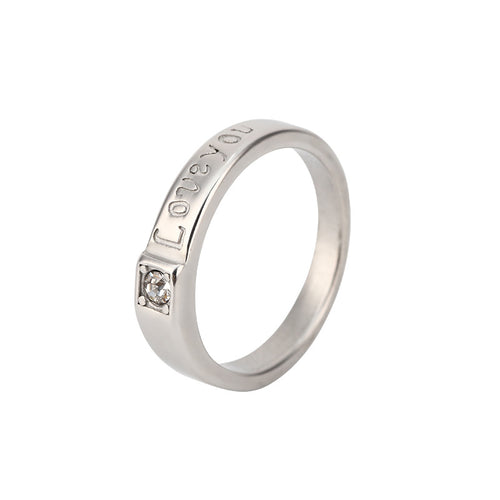 Couple Fashion Zircon Titanium Steel Ring – Stylish Gifts — 2