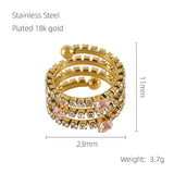 Stainless Steel 18K Full Diamond Multilayer Ring – Birthday Gifts — 17