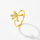 S925 Silver Ring Petal Zircon Adjustable Opening – Unique Gift Ideas — 2