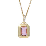 RETRO Geometric Color Zircon Necklace – Jewelry Gift Ideas — 9