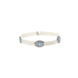 Metal Flower Plate Turquoise Necklace Collar – Jewelry Gift Ideas — 4