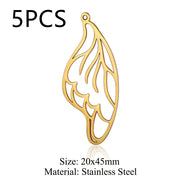 Stainless Steel Ornament Laser Cut Hollow Wing – Jewelry Gift Ideas — 6