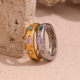 Water Drop Geometry Color Zircon Ring For Women – Gifts for Her — 1