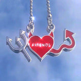 Hip Hop Metal Angel Demon Letter Pendant Necklace – Jewelry Gift Ideas — 3
