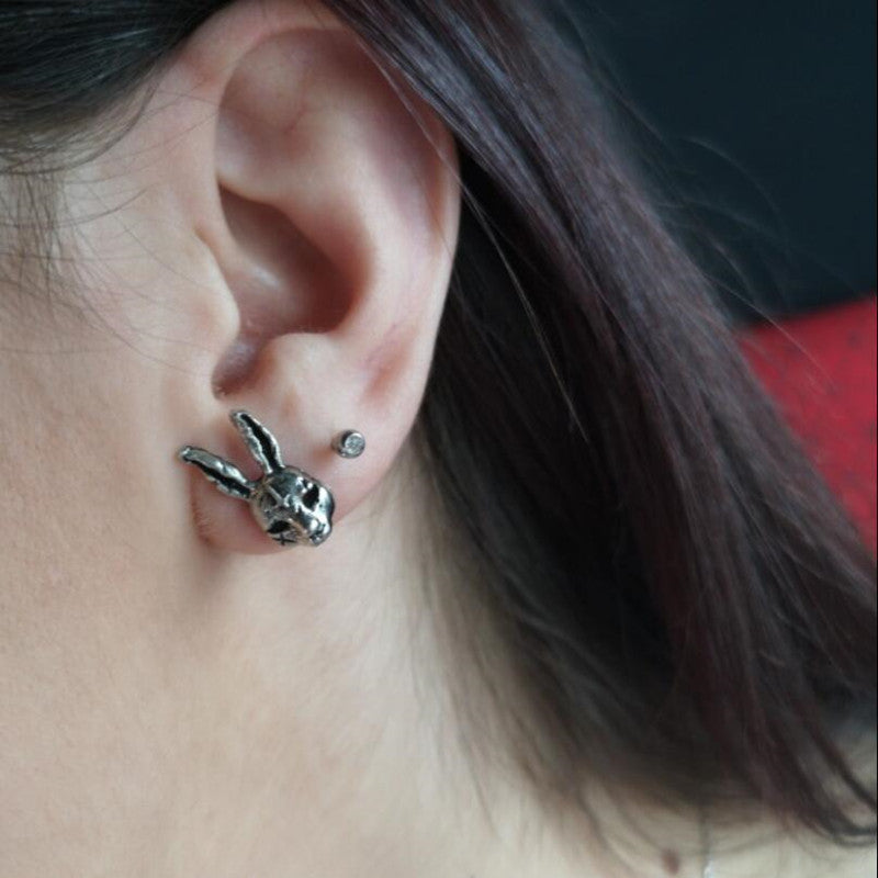 Vintage Old Cute Cross Rabbit Creative Earrings – Gifts for Pet Lovers — 1
