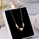 Fashion Heart Pendant Angel Wing Necklace – Jewelry Gift Ideas — 4
