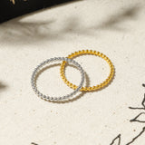 Titanium Steel Plain Circle Gold Bead Ring For Women – Gifts for Her — 2