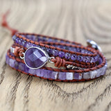 Vintage Amethyst Bracelet Beaded Bracelet Woven – Jewelry Gift Ideas — 5