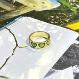 Sweet Love Contrast Oil Dropping Plain Ring – Gifts for Couples — 2