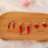 Red Pepper Lips Personality Fashion Earrings Female – Stylish Gifts — 3