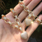 Micro Inlaid Heart-Shaped Necklace And Bracelet – Jewelry Gift Ideas — 5