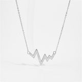 S925 Sterling Silver Wave Heartbeat Necklace – Jewelry Gift Ideas — 2