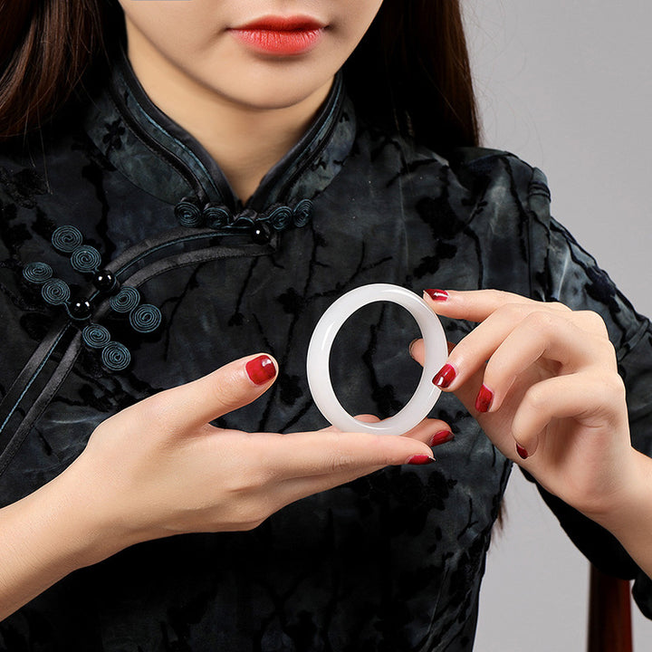 Women's Fine Material Beijing White Jade Flat – Jewelry Gift Ideas — 1