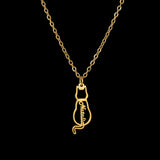 Titanium Cute Kitten Monogrammed Necklace – Jewelry Gift Ideas — 8