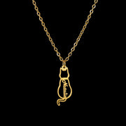 Titanium Cute Kitten Monogrammed Necklace – Jewelry Gift Ideas — 8