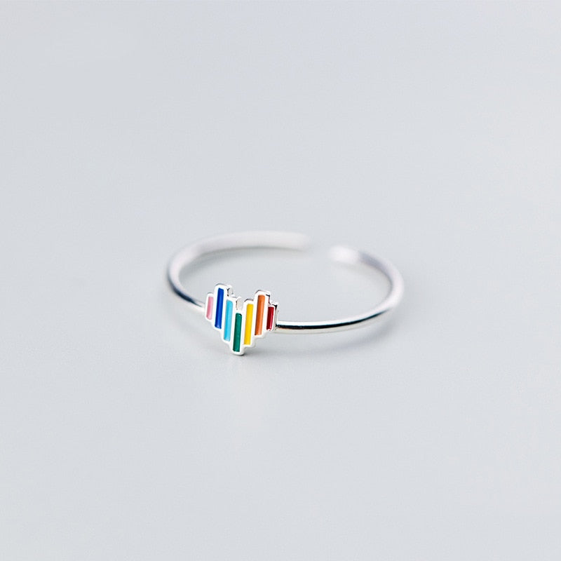 Cute rainbow love adjustable ring – Gifts for Couples — 1