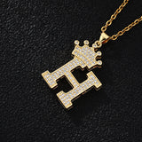 Stainless Steel Chain Zircon Alphabet Pendant – Jewelry Gift Ideas — 16
