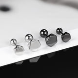 Men's Sterling Silver Geometric Spiral Earrings – Gifts for Him — 7