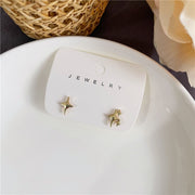 Four Mans Star Ear Studs Female Niche Design Frosty – Stylish Gifts — 4