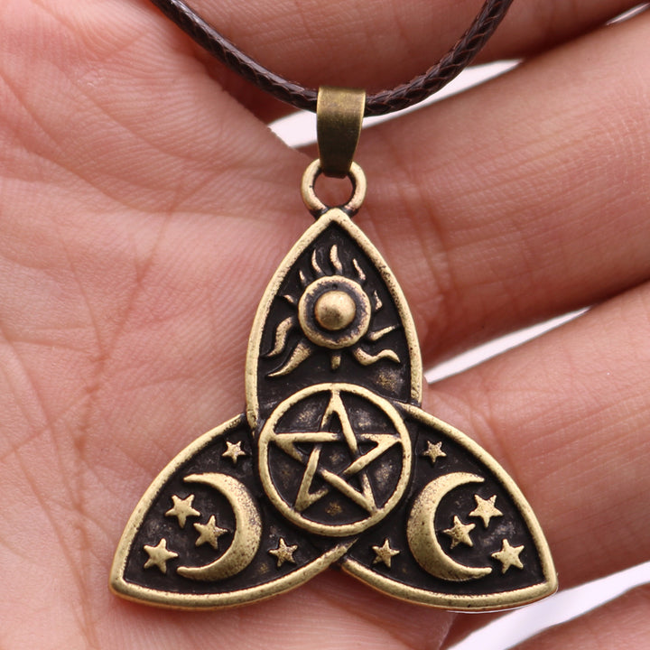 Triple Moon Goddess Alloy Pendant Necklace – Jewelry Gift Ideas — 1